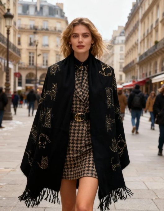  Écharpe Chats Dorés 