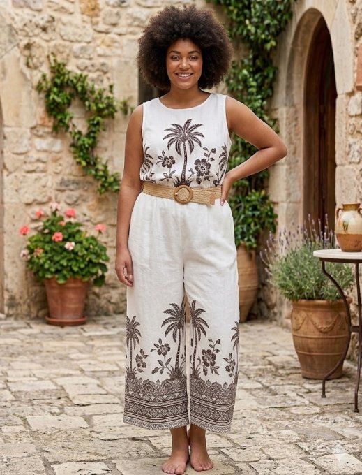 Ensemble Coordonné à Imprimé Tropical
