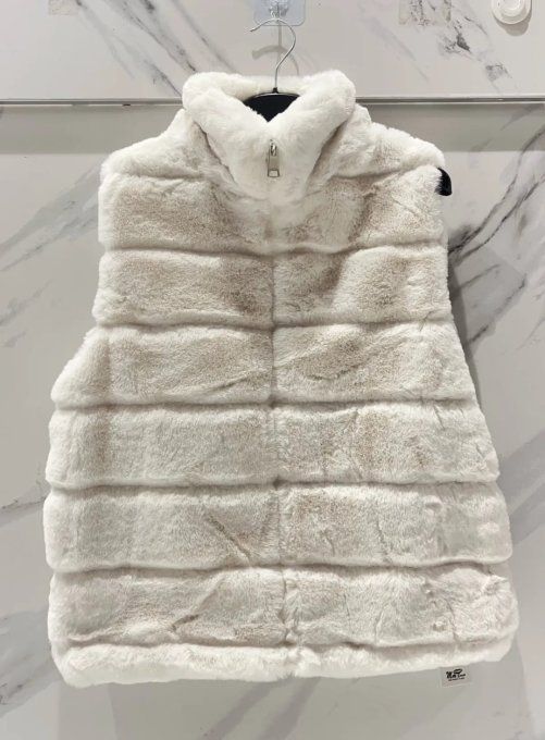 Gilet Sans Manches Fausse Fourrure