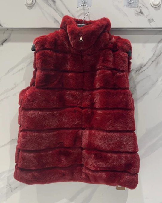 Gilet Sans Manches Fausse Fourrure