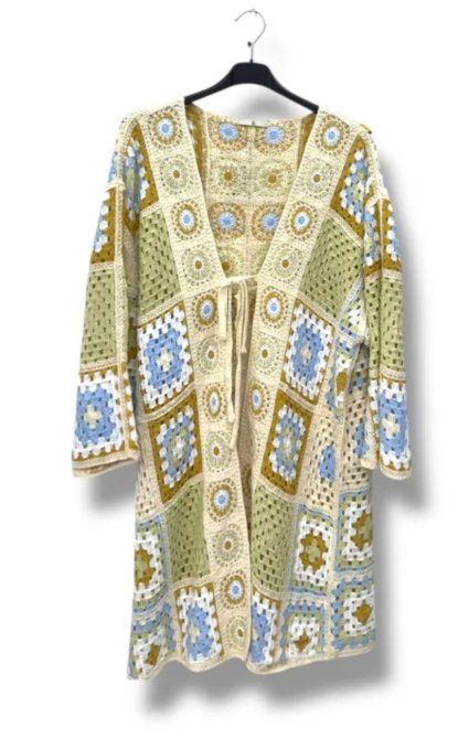 Gilet Long en Maille Crochet