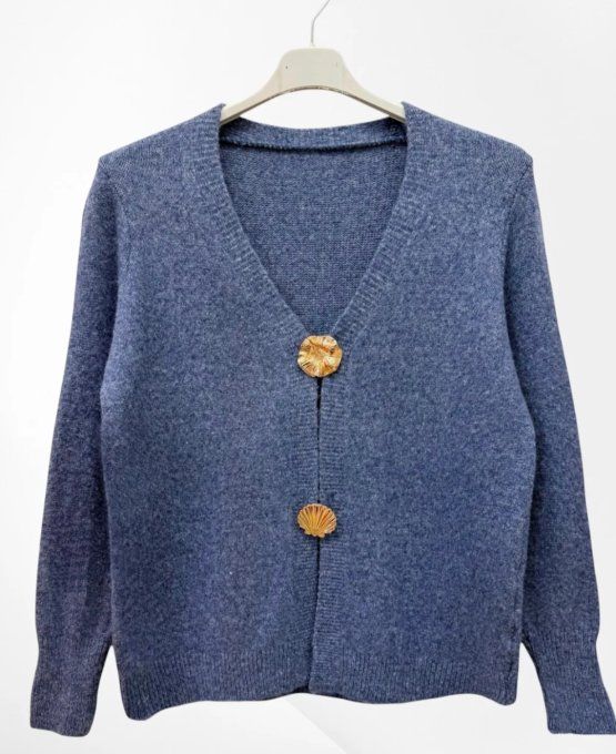 Gilet Maille Douce & Boutons Dorés