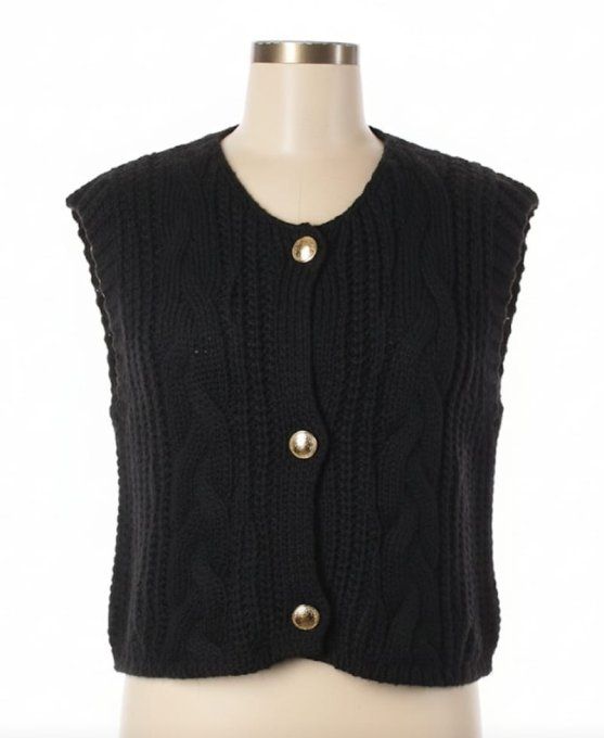 Gilet sans Manches Maille Torsadée