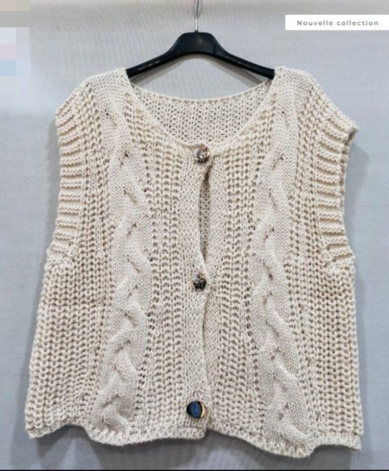 Gilet sans manches Beige