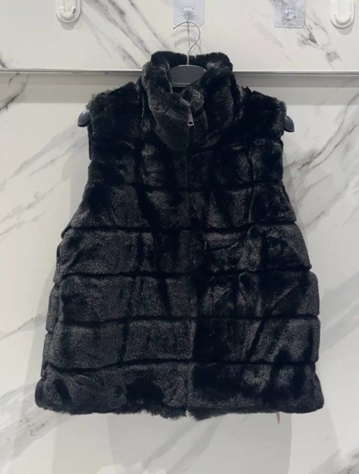 Gilet Sans Manches Fausse Fourrure