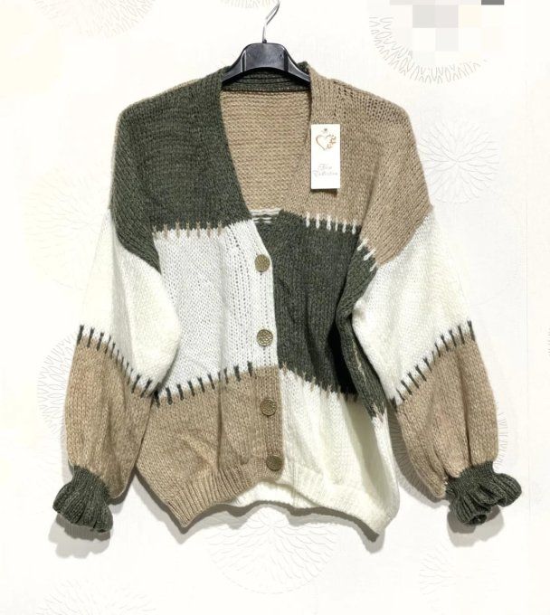 Cardigan Tricolore Douillet & Chic ✨