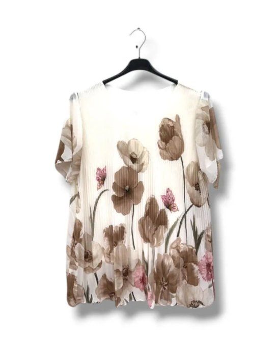 Haut Plissé Imprimé Floral