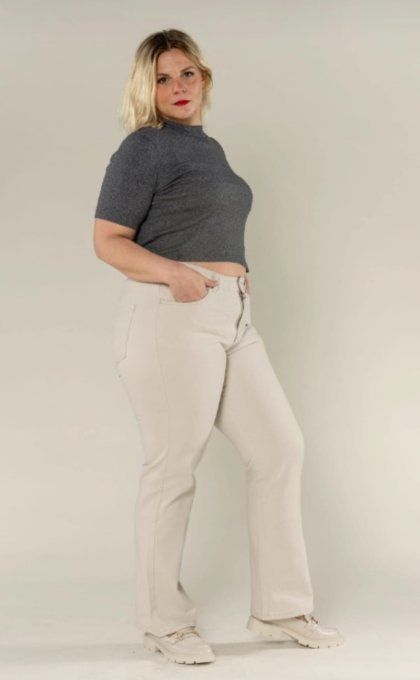 Jean Droit Beige - Nina Carter