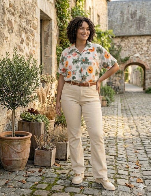 Jean Droit Beige - Nina Carter