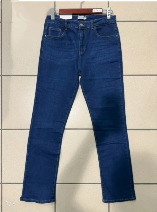 Jean Droit Bleu Brut avec strass✨ 