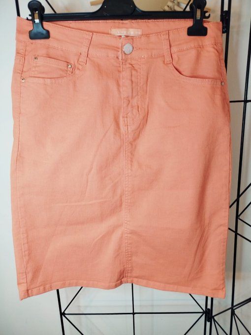 Jupe en jeans saumon