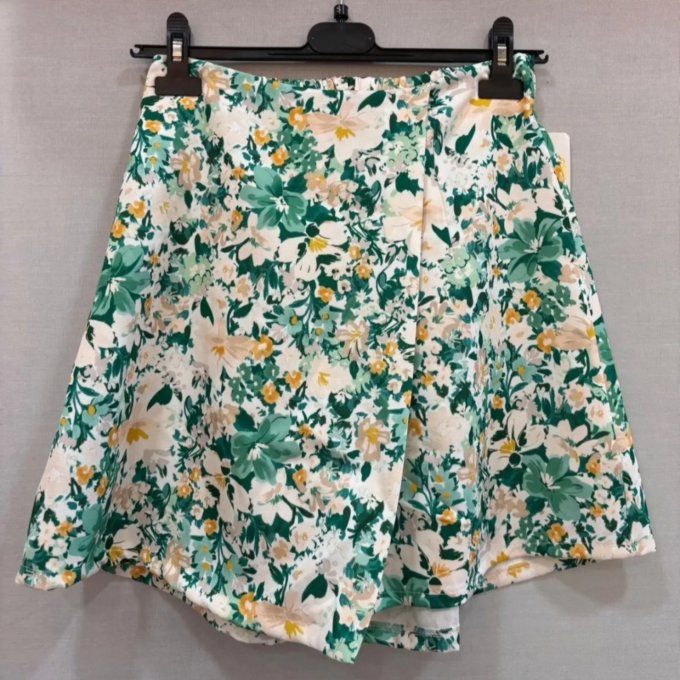 Jupe Short fleuri vert