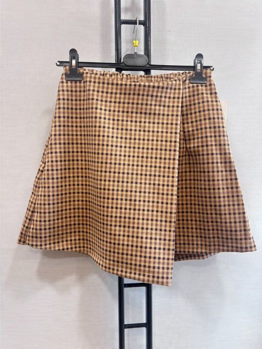 Jupe-Short Suédine à Carreaux