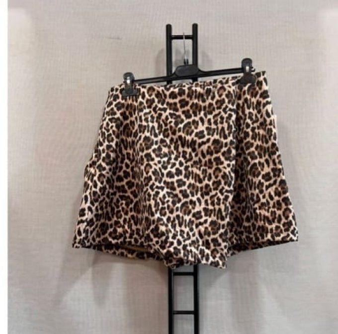 Jupe-Short Léopard Peau de Pêche