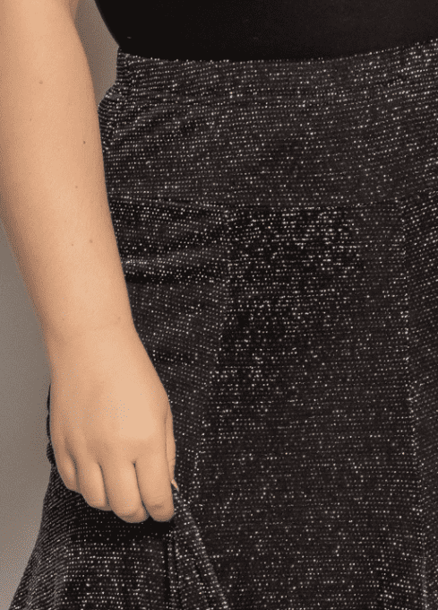 Jupe Midi Noire Scintillante Festive