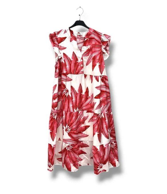 La Robe Midi à Imprimé Tropical
