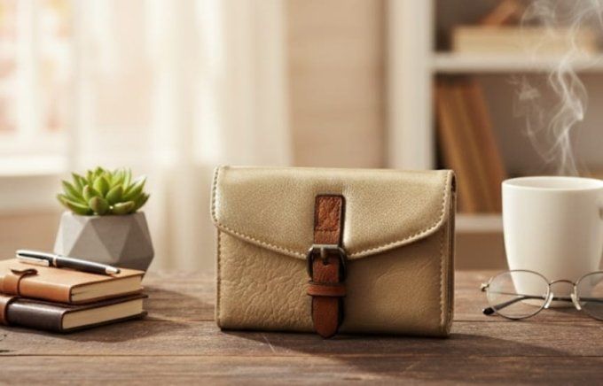 Le Porte-Monnaie "Beige & Or"