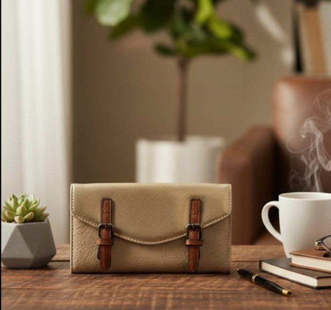 Le Portefeuille "Beige & Or"