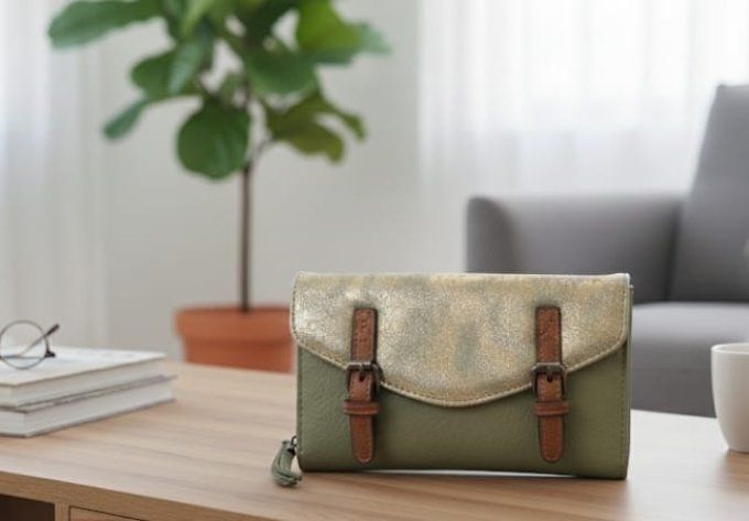 Le Portefeuille "Vert Amande & Or"