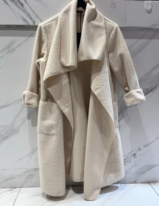 Manteau long en maille bouclée - 