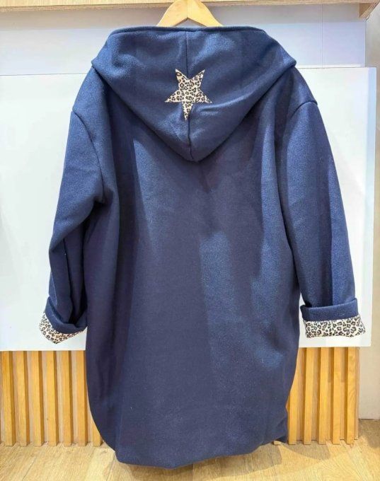 Manteau Mi-Long à Capuche "Léopard Chic"