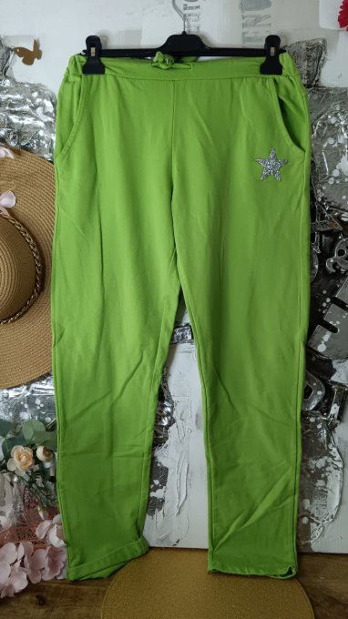 PantaJogg Vert Anis Étoile Scintillante ⭐