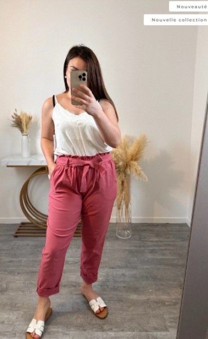 Pantalon carotte stretch