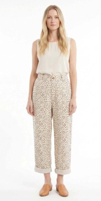Pantalon Chino Imprimé "Tendance à Pois"