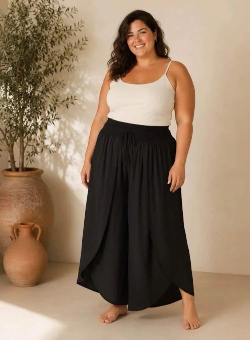 Pantalon Fluide à Coupe Tulipe  