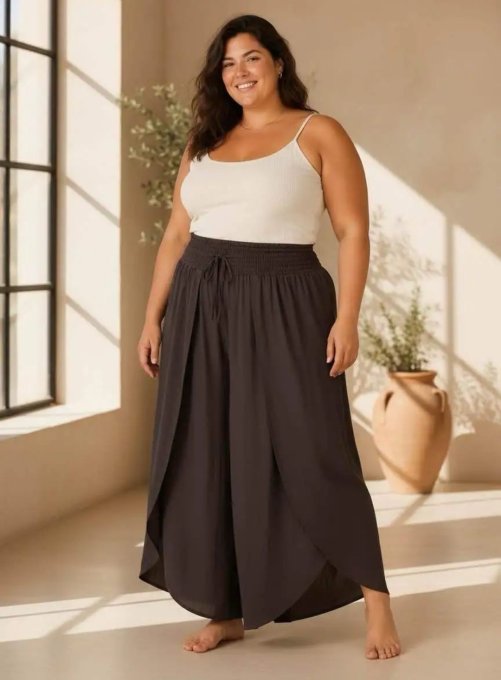Pantalon Fluide à Coupe Tulipe  