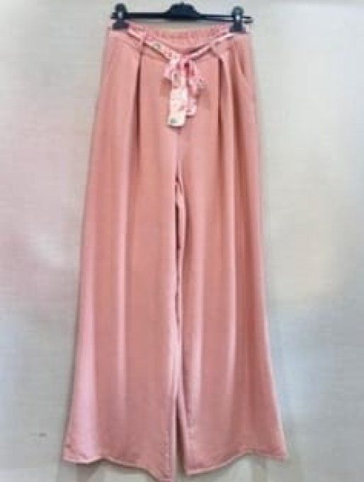 Pantalon Fluide Ceinture Fleurie