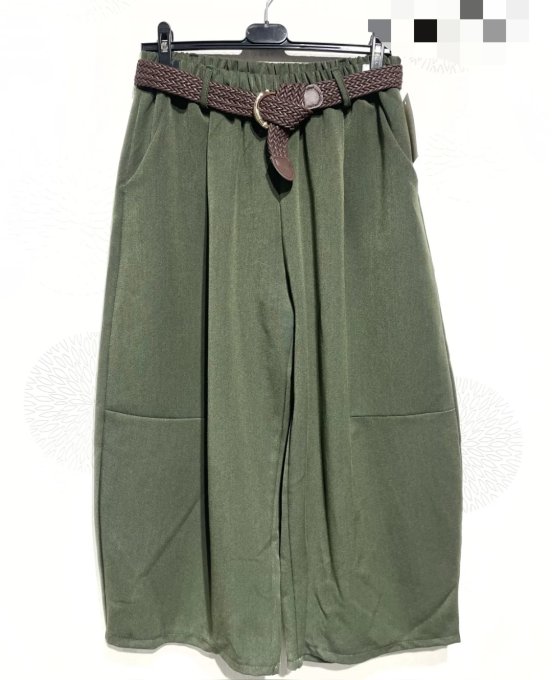 Pantalon Jupe-Culotte à pinces