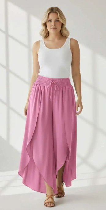 Pantalon Jupe Fluide à Coupe Tulipe 