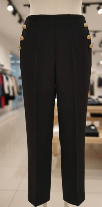 Pantalon Noir Style Officier