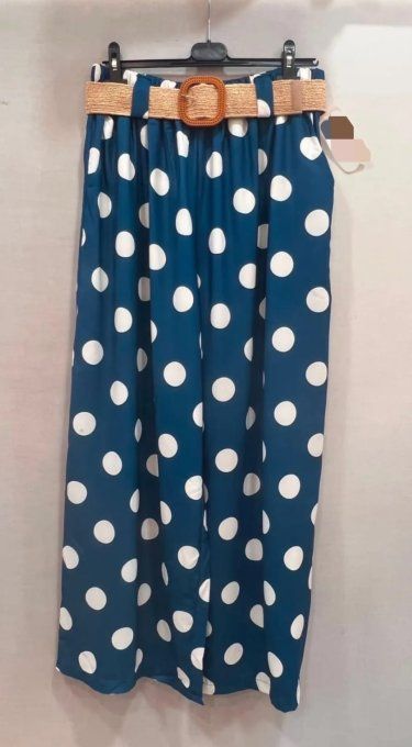 Pantalon Palazzo Fluide à Pois