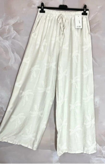 ​Pantalon fluide imprimé palmiers