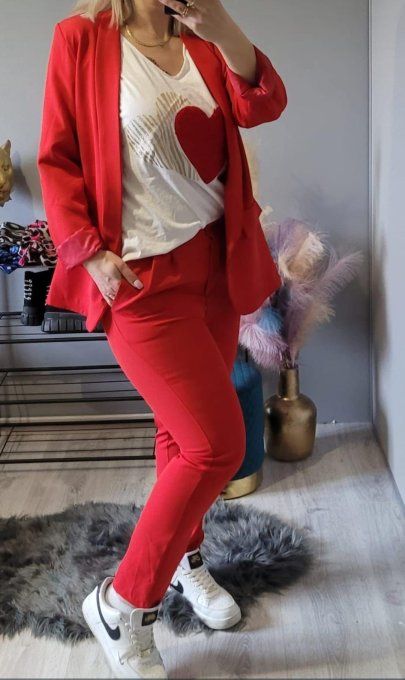 Pantalon cigarette rouge  ✨
