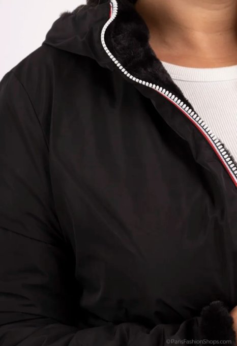 Manteau Parka Réversible "2-en-1" Noire