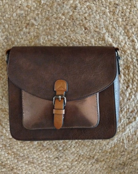 ​Sac Bandoulière Bicolore Chocolat - 