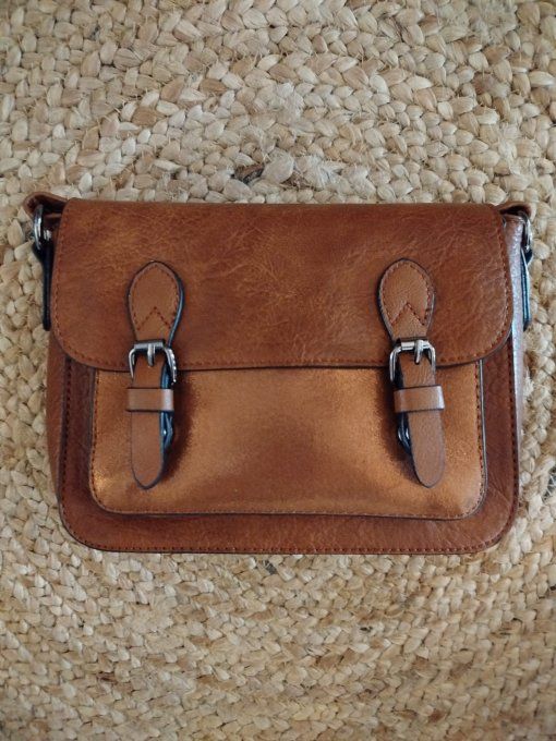 ​Sac Bandoulière Métallisé Cognac