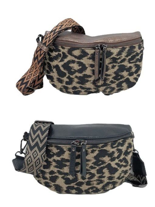Sac Besace Léopard et Rabat Simili cuir