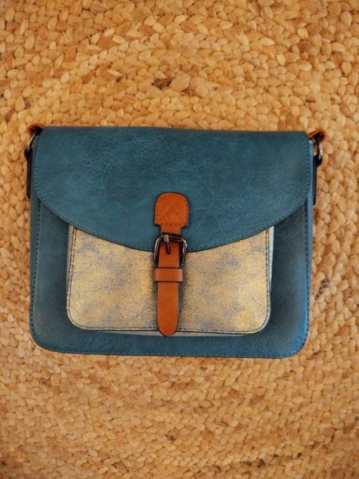 Sac Bandoulière Bicolore Bleu Pétrole