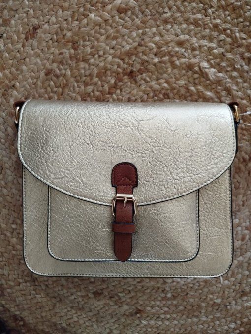 Sac Bandoulière Bicolore Doré