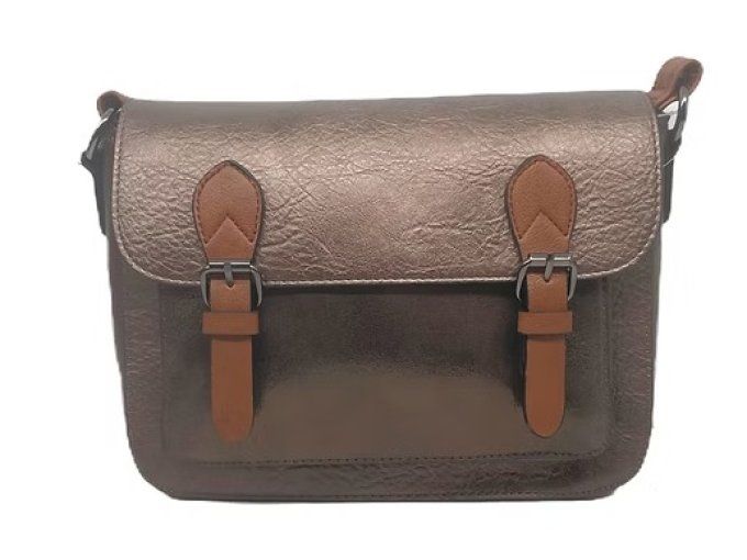 ​Sac Bandoulière Besace Métallisée – Bronze