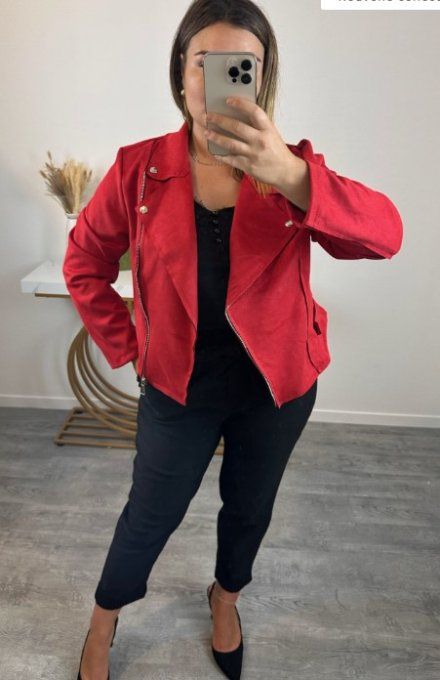 Perfecto suédine Rouge