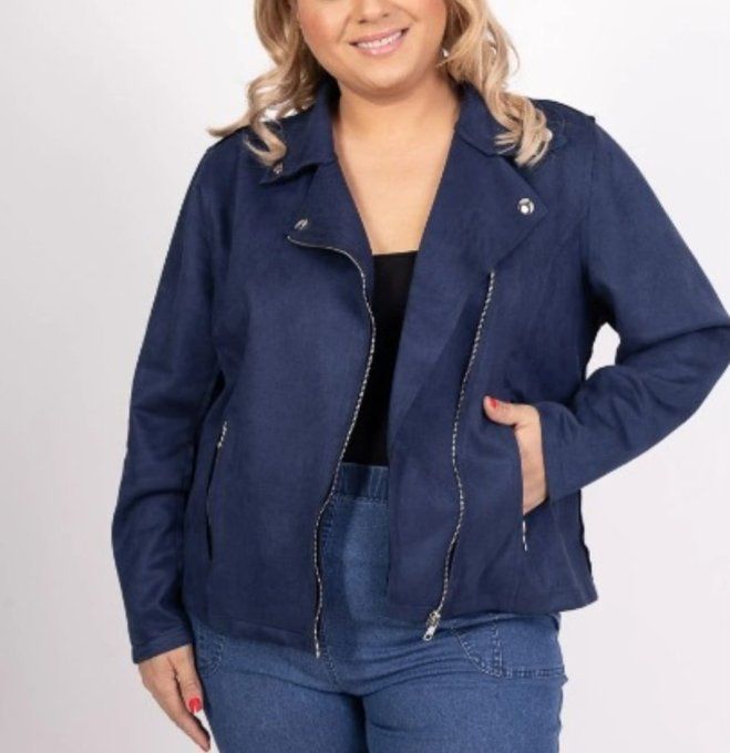 Perfecto suédine Bleu Marine Chic
