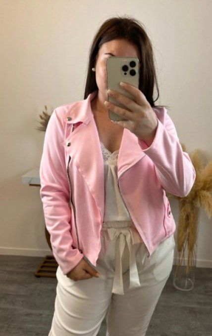 Perfecto suédine Rose bonbon