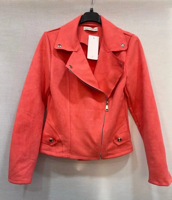 Perfecto suédine Corail