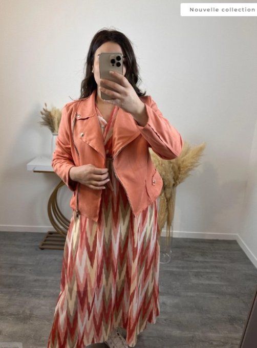 Perfecto suédine Corail