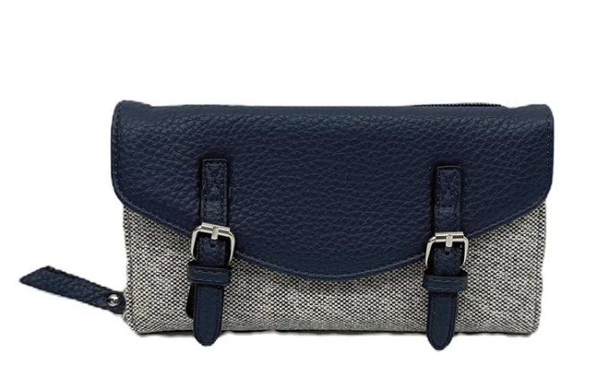 Pochette Portefeuille Bi-Matière à Boucles